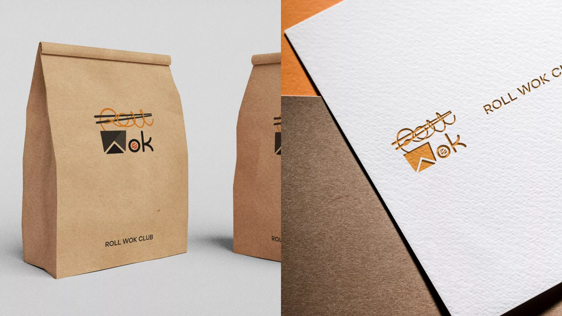 Разработка логотипа суши-бара «Roll Wok Club» в Дальнереченске